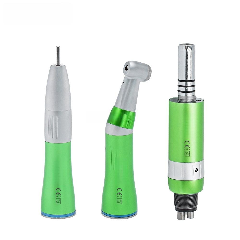 2/4Holes Turbine Handpiece Green Low Speed Handpiece Kit Air Turbine Straight Contra Angle Air Motor Inner Water Spray