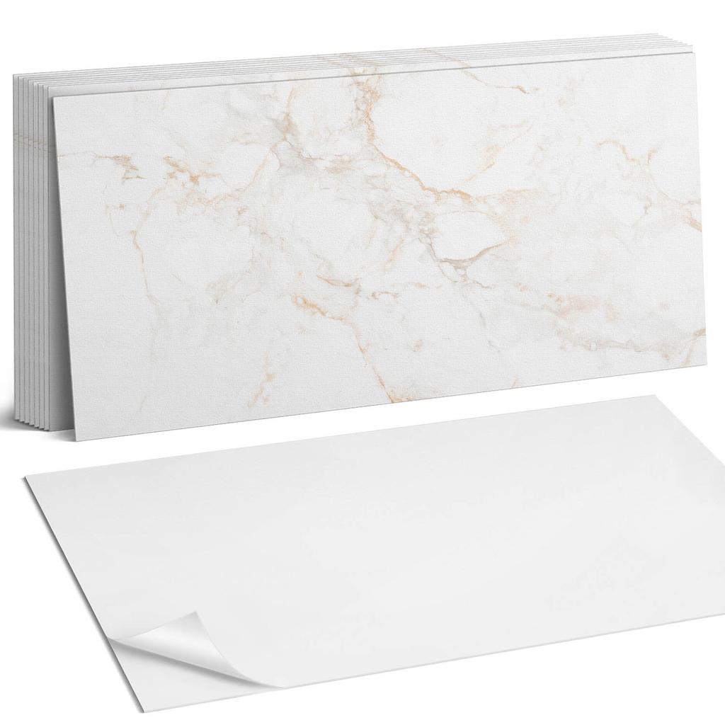 Naklejane Kafelki Z Grafiką Do Przedpokoju Winylowe Elegancki Marmurowy Wzór 10X40X20 Cm