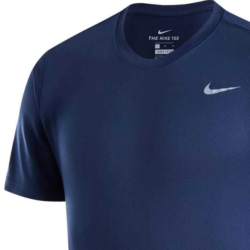 Nike Dri-Fit Logo Crew Neck Comfortable Quick-Dry Casual Short Sleeve T-Shirt Men Tops University-Deep-Blue Cool-Grey HF0507-419