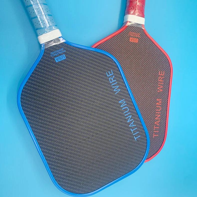 Professional Training Carbon Fiber Pickleball Paddle Custom Offensive High Elasticity Adult Entertainment 16mm 200g 42cm Carbon Fiber