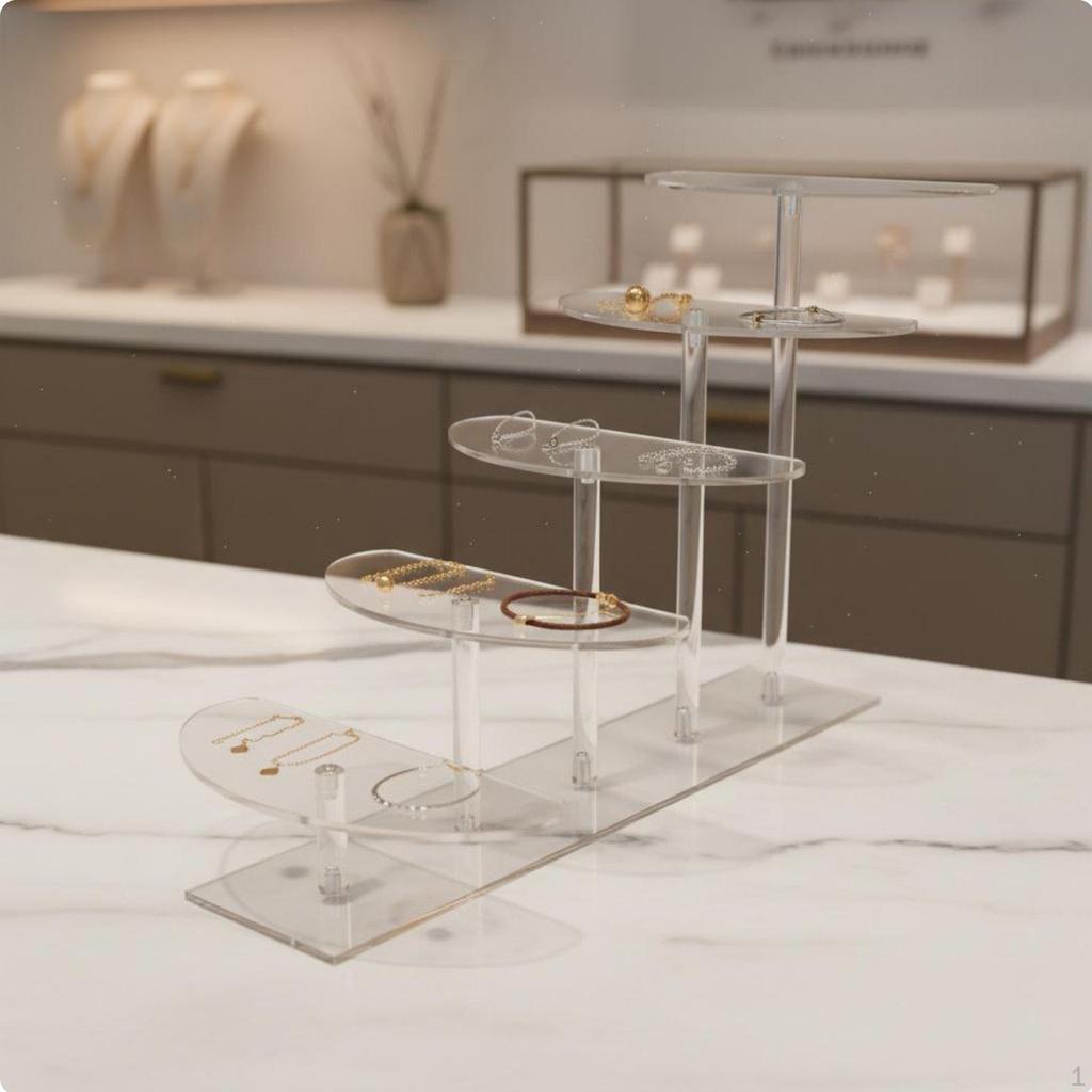 Acrylic Jewelry Display Stand Untangled Storage Large Capacity Stepped