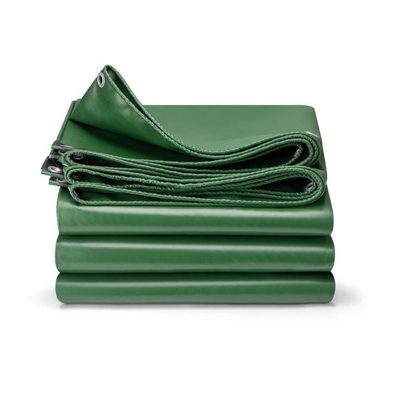 Sun-Resistant Green PVC Tarpaulin - Thickened, Rainproof, 6m X 9m, Four-Sided Punching