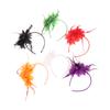 1Pcs Women Fascinator Hat Headband Flower Feather Mesh Yarn Cocktail Party Wedding Hair Accessories Head Decoration