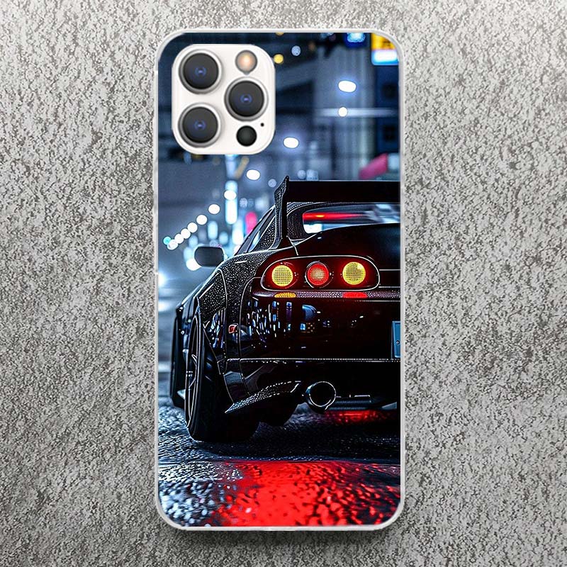 Cool Male Men Sports Cars Print Soft Case for iPhone 17 Air 16 16E 15 14 Plus 13 Mini 12 11 Pro Max Phone Shell SE 7 8 Pattern C