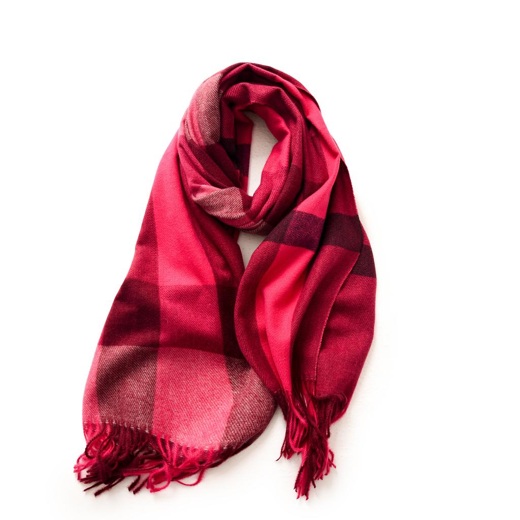 Scarf Women's Winter 2025 New Plaid Printing Tassel Imitation Cashmere Scarf Fashion Warm Shawl Scarf