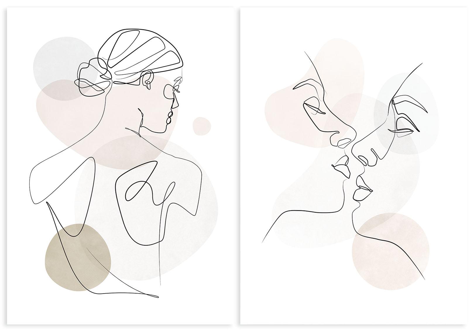 

Zestaw dwóch plakatów jedna linia pastele 21x29,7 cm A4