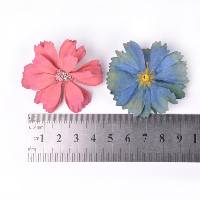 50/100pcs Artificial Flower Heads Colourful Silk Flowers For Crafts Scrapbooking Home Decoration