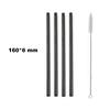 Fruit Juice Straws Mini 160mm Short Rainbow Stainless Steel Metal Straws Straight Bend Reusable Drinking Small 4Straw 1prush
