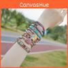 Ethnic Style Three Layer Winding Leather Jewelry With Colorful Crystal Chips For Fashion Wear