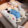 Lazy Wind Puppy Double-Sided Long Pillow Dual-Purpose Ice Silk Long Throw Pillow Girls Bed Sleeping Dog Doll Long Cushion