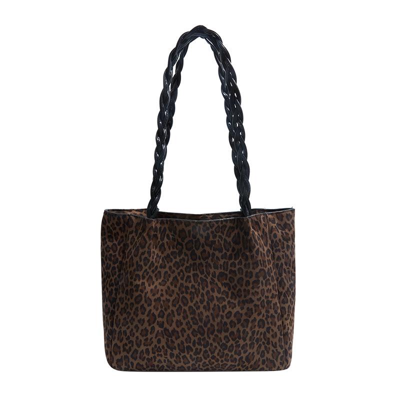 Leopard Print Retro Large-capacity Bag Women's 2025 New Autumn and Winter Versatile One-shoulder Armpit Bag for Commuting To Work