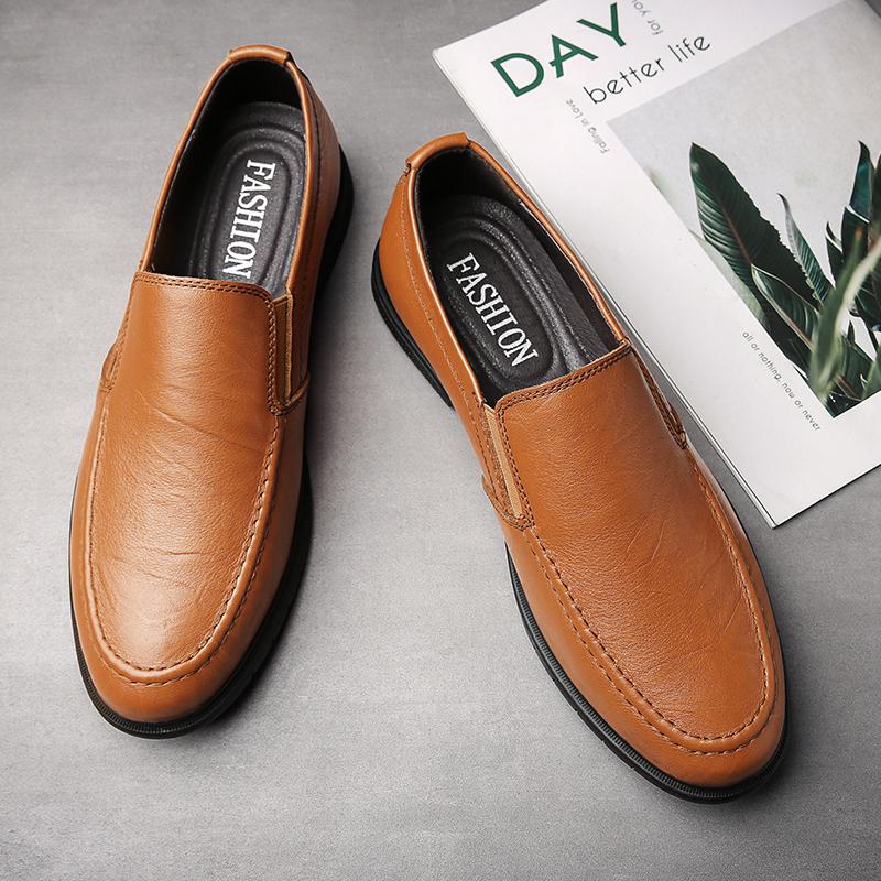 Business Men's Formal Leather Shoes Non Slip Casual Footwear Fashion Minimalist Loafers Comfortable Male Slip on Flats Moccasins