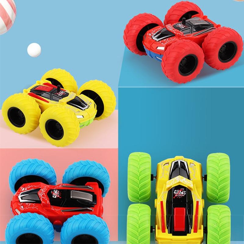 For Boys and Girls Toddlers Vibration Inertial Car Toy Pull Back Car Big Tire Four-Wheel Drive Toy Car