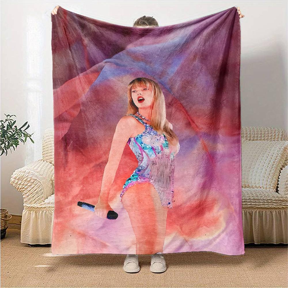 1pc Taylor Swift1 Blanket, Gift, for Men and Women, Soft Blanket, Good for Sofa Bed Couch Travel, Lightweight Flannel Blanket