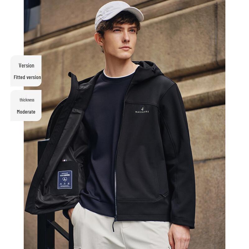 Navigare Men's 2025 Stain-Resistant Fleece-Lined Hooded Jacket