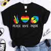 Paz Amor Orgullo Estampado Colorido Camiseta Mujer Manga Corta Cuello Redondo Holgada Camiseta Mujer Camisetas Mujer