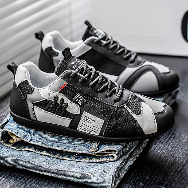 

Мужская обувь летняя дышащая модная спортивная повседневная белая обувь мягкая подошва легкая обувь Doudou сочетание цветов 44