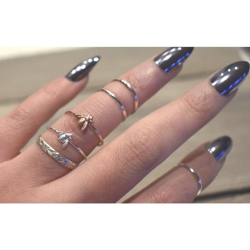 New European and American Creative Ring Trendy Card Cute Cartoon Flash Diamond Little Bee Womens Ring