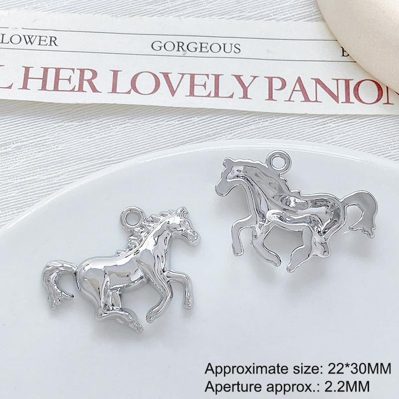 2Pcs/Lot Zinc Alloy Painted Double-Sided Horse Pendant Charms Diy Necklace Bracelet Earrings Accessories