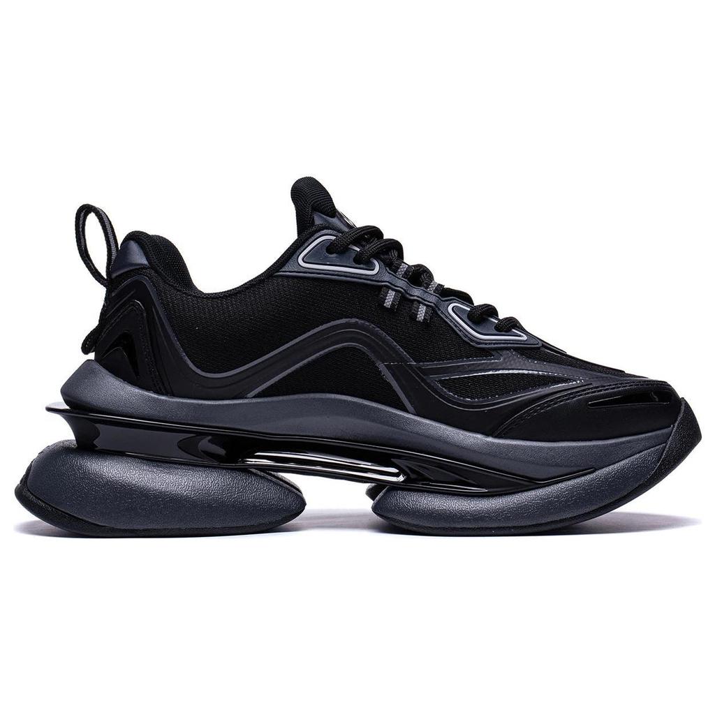 Li Ning Project* Spirituelle Leere Rutschfeste und abriebfeste Low-Top-Freizeitschuhe für Damen, Schwarz, AGLT038-1