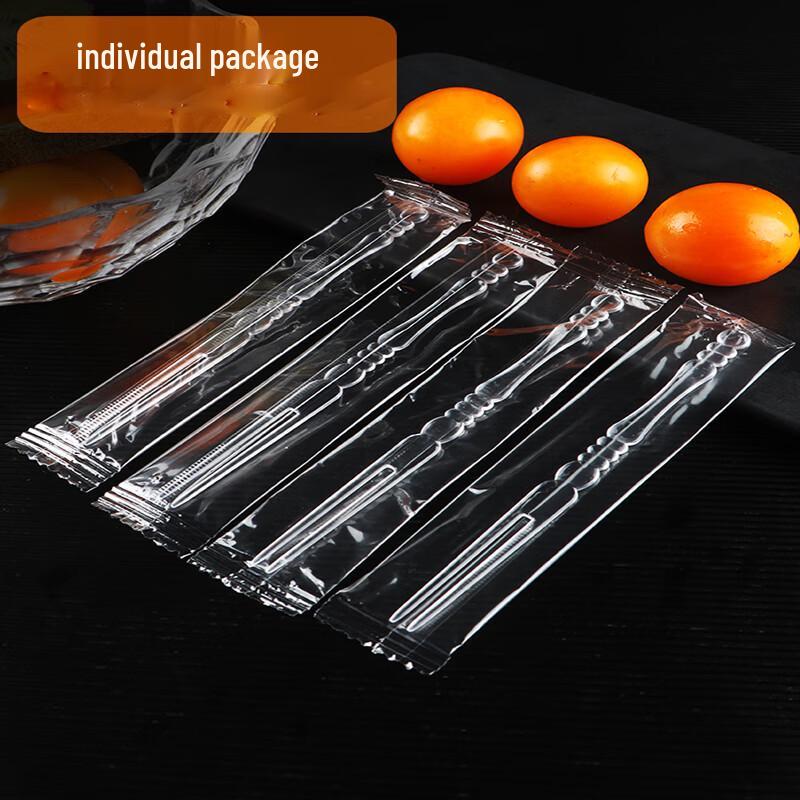 Disposable Individually Wrapped Transparent Plastic Fruit Picks & Cake Forks