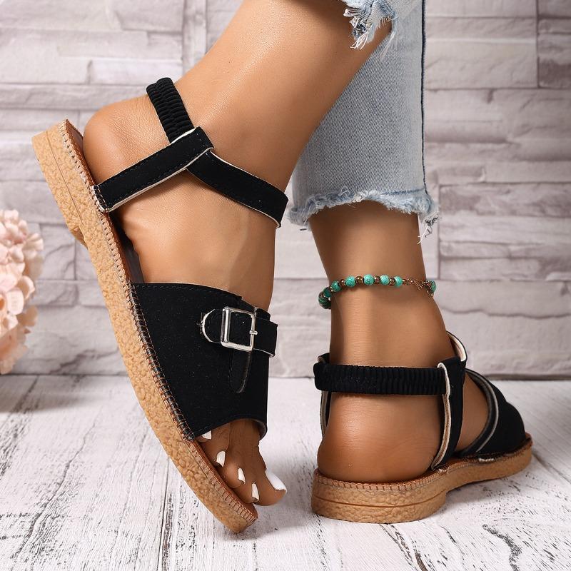 New Large Size One-word with Soft-soled Sandals for Women's Casual Flat-heeled Beach Cool Slippers