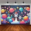 Space Journey Astronaut Planet Theme Banner Decoration Background Children's Birthday Party Decoration Photography Background