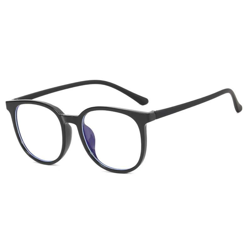 Kurzsichtigkeitsbrille Retro Flache Brille Schwarzer Rahmen Blaulichtfilterbrille