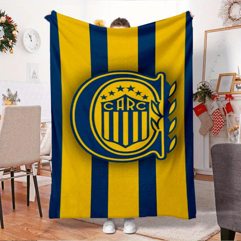 Rosario Central Crest Blanket Outdoor Flannel Blanket for Camping, Hiking, Garden Parties, Picnic Essentials,gift for family and friends