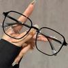 Fashion Ladies Square Frame Eyeglasses Anti Blue Light HD Glasse Large Frame Metal Temperament Reading Glasses Unisex Eyewear