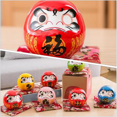 Japanese Daruma Traditional Statue Daruma Figurine Fortune Home Office Decor Ceramic Daruma