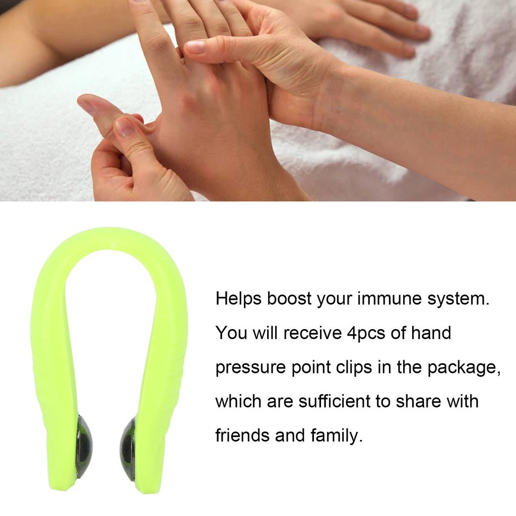 Acupressure Clip Portable Thumb Shape Acupressure Hand Pressure Point Clip with Magnet 4pcs Migraine Relief Clip