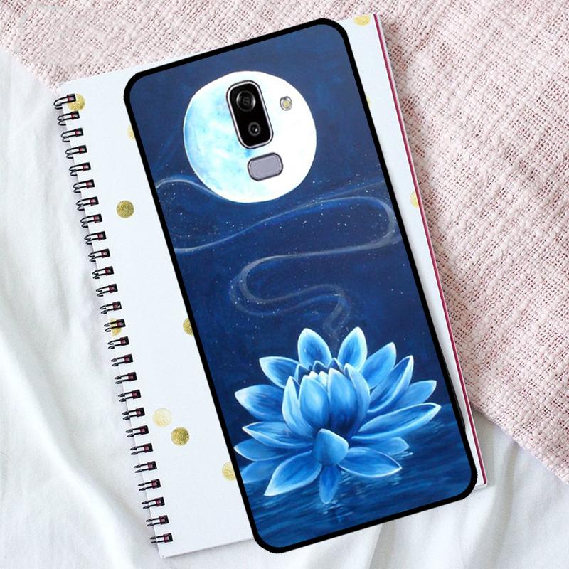 Lotus Blue White Flowers Case For Samsung Galaxy M06 M16 M53 M13 M31 M11 M35 M55 M15 M56 M36 M12 M32 M52 M14 M34 M54