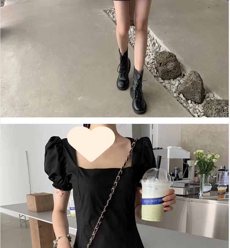 Rochie de damă cu mâneci bufante și decolteu pătrat francez de vară 2025 - Stil elegant, slăbit