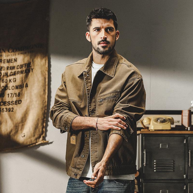 Heavy Duty Retro Workwear Jacket Men's Trendy Brand Loose Tough Hunting Casual Jacket Men's Top