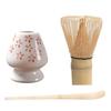 Tea Ceremony Tools Hundred Stick Holder Chasen Chasaku Whisk Bamboo Straightener Rest Matcha Ceramic Birthday Gift 3-piece Set Cherry Blossom.