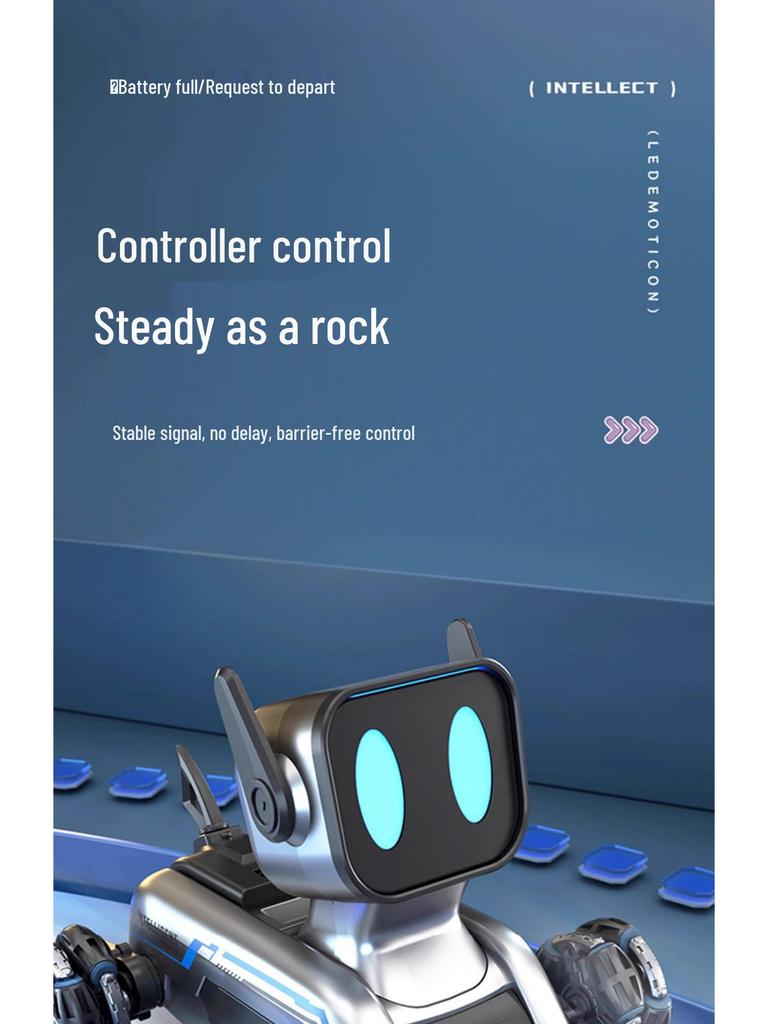 Eight-Wheeled Remote Control Robot Dog Toy with Hand Sensing and Stunt Capabilities for Kids