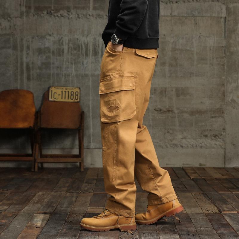 Men's Thickened Overalls Loose Straight Casual Trousers Trendy Pants Men's High-end Sense Ruffian Handsome Men's Clothing