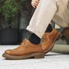 Brogue Echtes Leder Herrenschuhe Klassischer Retro-Designstil Outdoor Freizeit Geschäftsparty Büro Hochzeit Erwachsenenqualität Schuhe