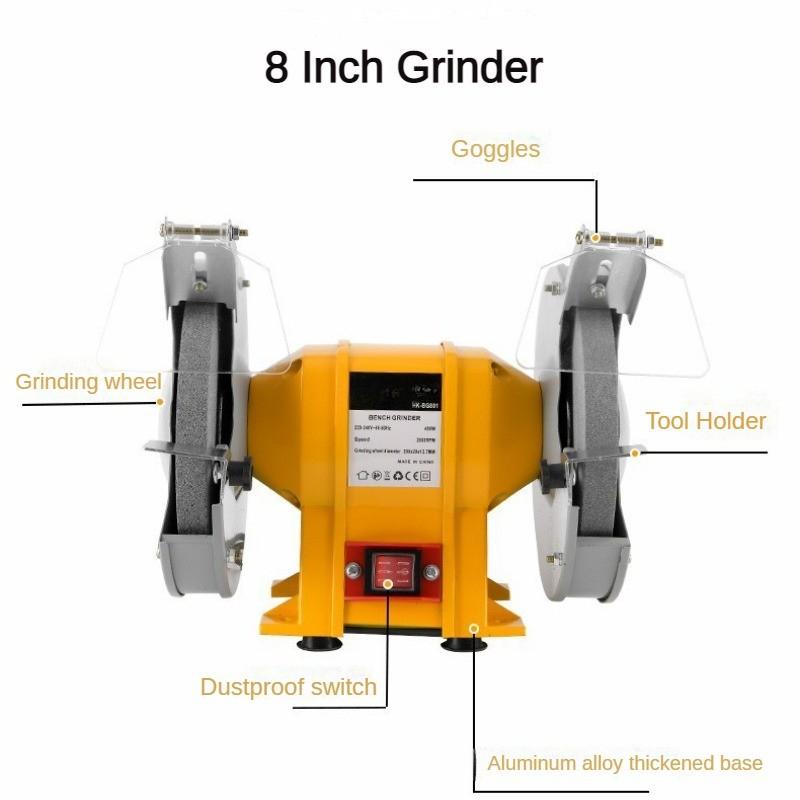 6/8 Inch High Power Electric Sander Household Portable Sharpening Equipment Multifunctional Desktop Grinding Machine