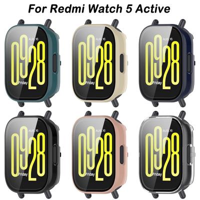 Full Coverage Protective Case PC+Tempered Cover Shell Screen Protector for Redmi Watch 5 Active