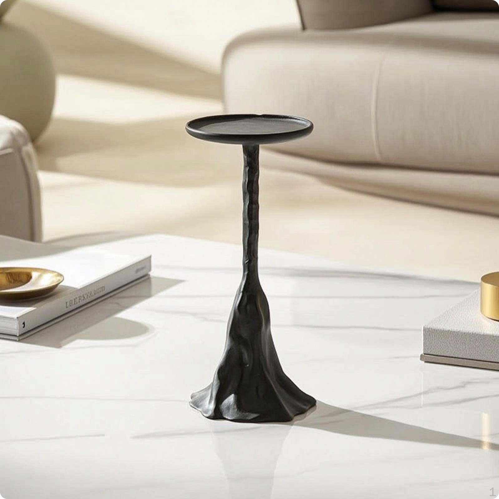 Tabletop Candle Holder Organic Candlestick with Sculptural Base Minimalist Resin for