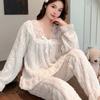 Ny stil Senior Sense Princess Wind Pyjamas Dame Coral Flanell Vinter todelt sett Cashmere fortykket dress