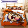 3pcs Taz Mania pattern bedding set duvet cover set includes duvet cover &pillowcases, perfect all season bedroom decoration & gift
