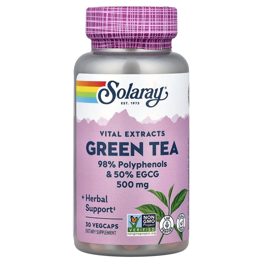 Solaray Green Tea, 500mg, Veggie Capsules, 30 Count