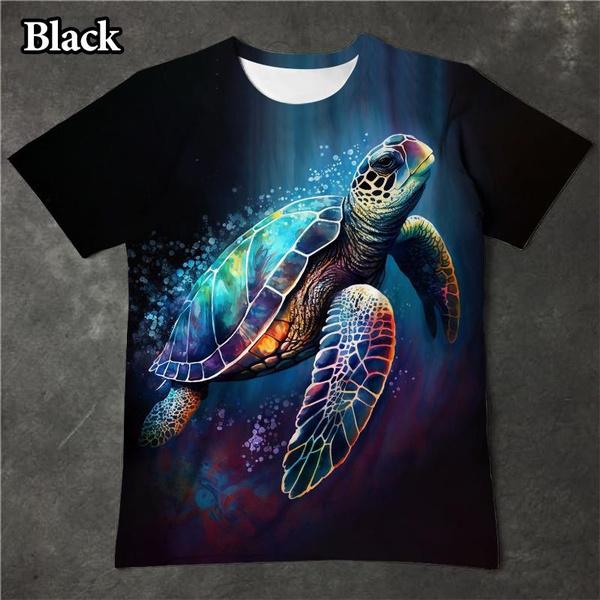 WowClassic Onderwaterwereld Schattige Zeeschildpad 3D-print Dieren T-shirts Hip-hop Harajuku Mode Heren T-shirts 6XL