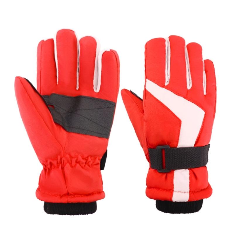 Warm Kids Ski Gloves Waterproof Windproof Winter Gloves With Reflective Strips Anti Slip Grip For Snowboarding Play