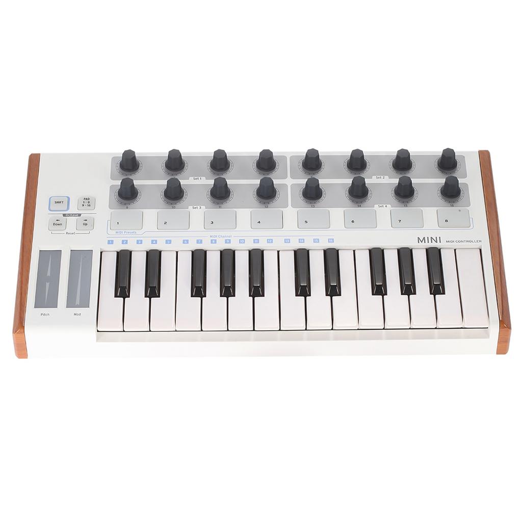Worlde Ultra Portable Mini Professional 25 Key USB MIDI Drum Pad and Keyboard Controller