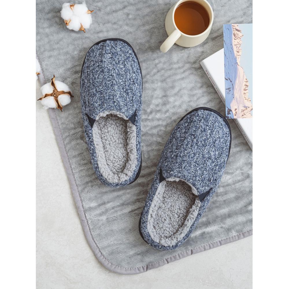 

Туфли для гостиной Daiso Knitted Pattern Fleece Inlinder 260 280 мм Navy
