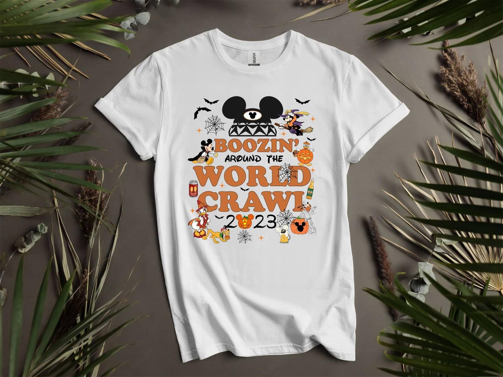 Boozin World Crawl Футболка Футболка Мужская Женская Унисекс Футболка I14 XXXXL